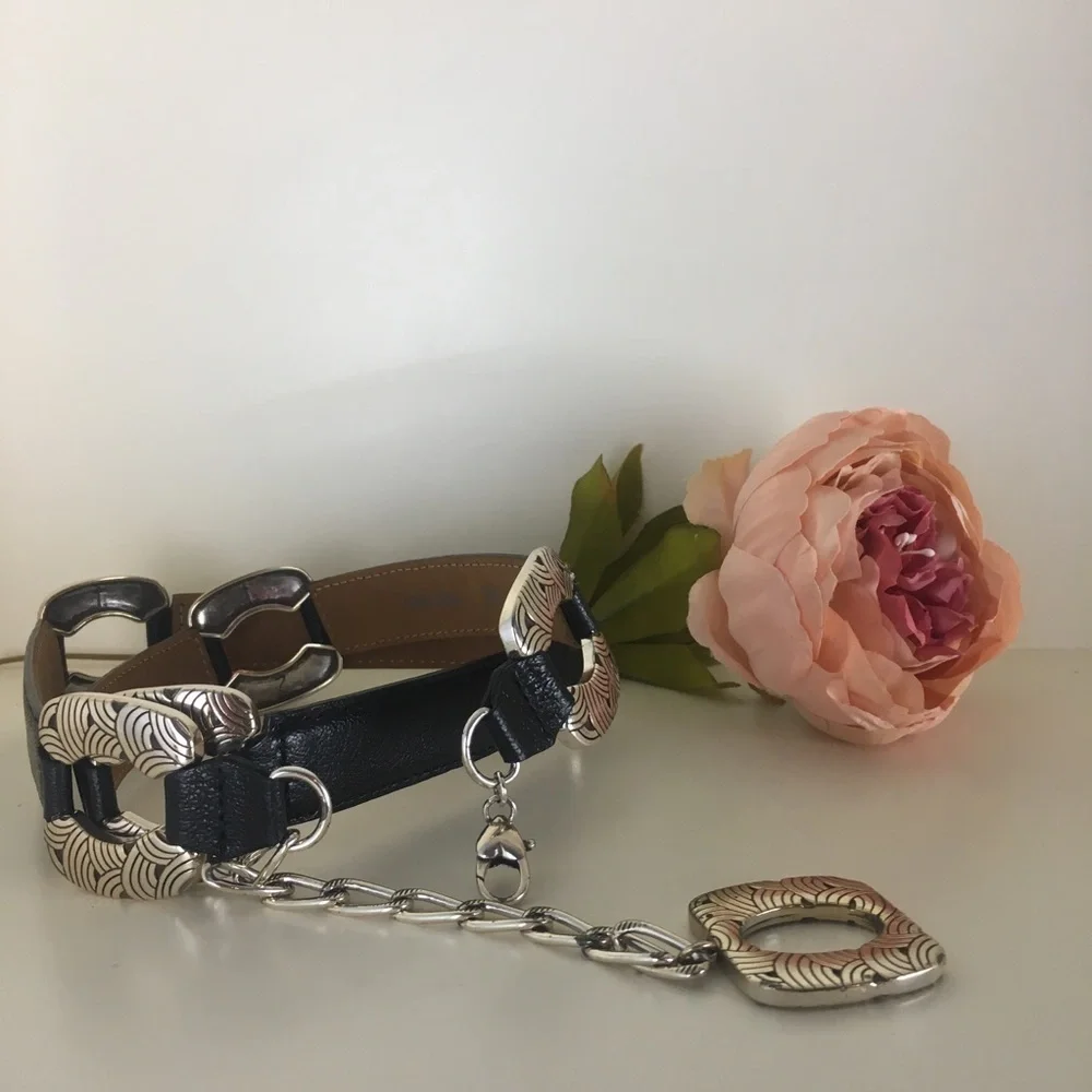 Brighton Hook Clip Black Leather Belt B31243 Med